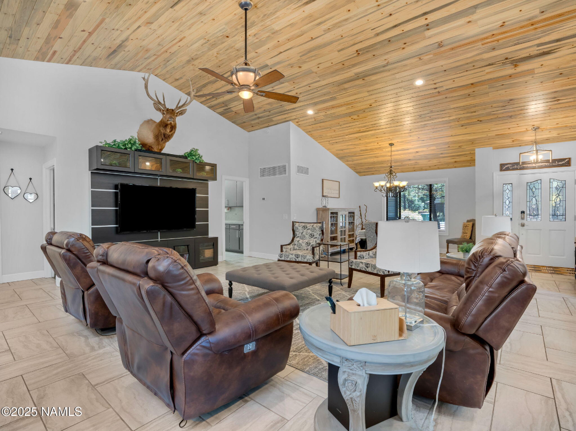A bright, open great room in a Northern Arizona home
