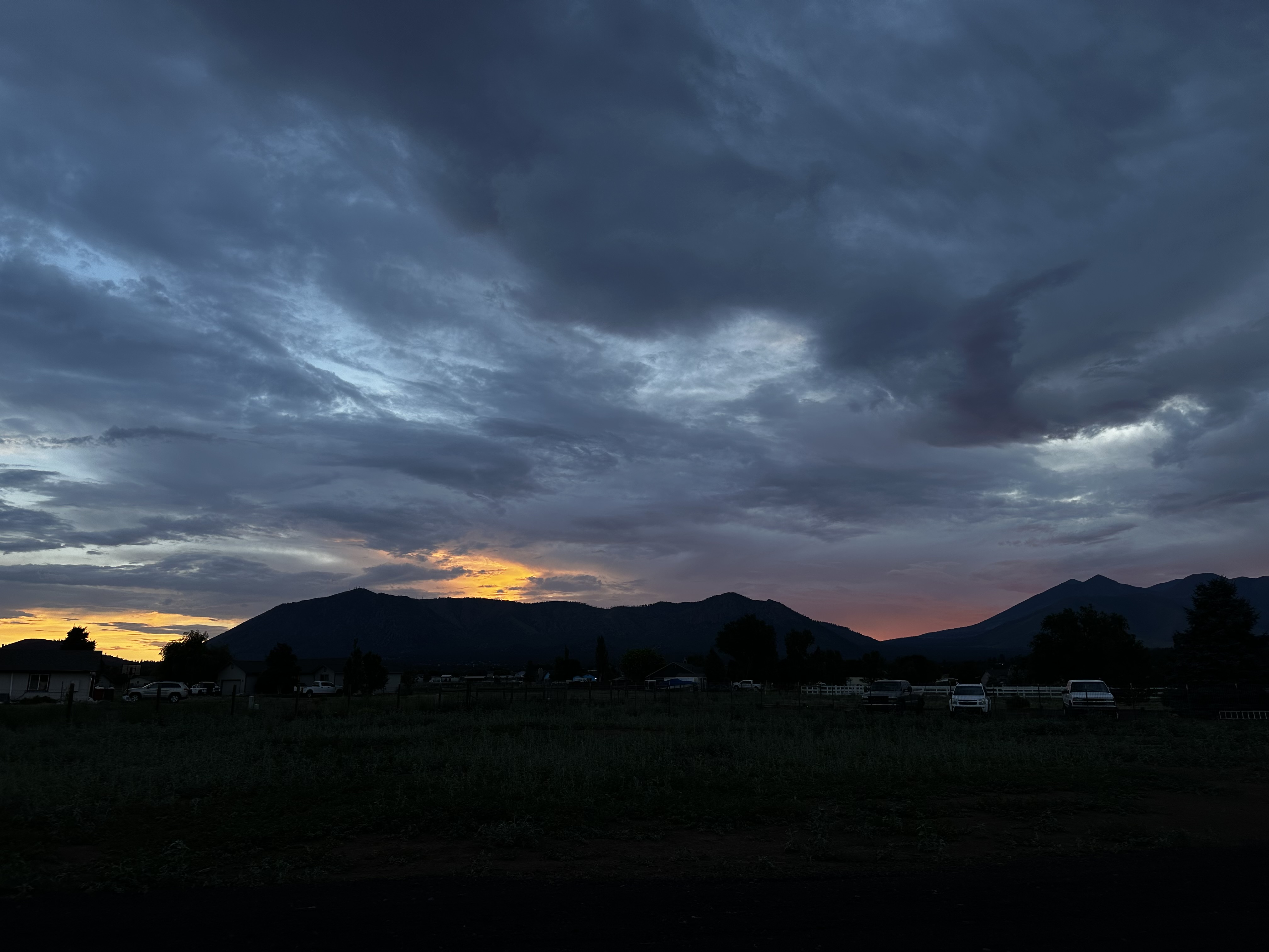 The San Francisco Peaks at sunset over Flagstaff